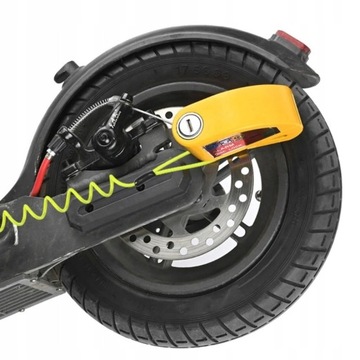 ЗАМОК ТОРМОЗНОГО ДИСКА С СИГНАЛизацией ДЛЯ МОТОЦИКЛОВ И ВЕЛОСИПЕДОВ, ВОДОНЕПРОНИЦАЕМЫЙ
