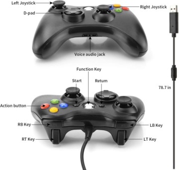 Эргономичный USB-контроллер Dhaose для Xbox 360 и компьютерных игр