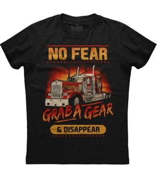 Koszulka No Fear Grab A Gear. Personalized Printed Truck Dr T-Shirt