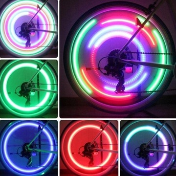 NAKŁADKA LED NA SZPRYCHY KOŁA LAMPKA ROWEROWA