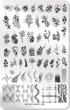 Большая пластина для стемпинга ногтей ЦВЕТЫ ЛЕТО