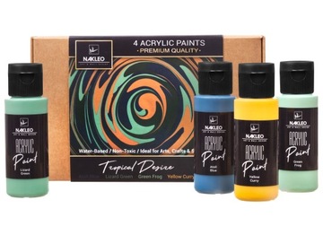 Farby AKRYLOWE - 4 x 60ml - do szablonów Tropical