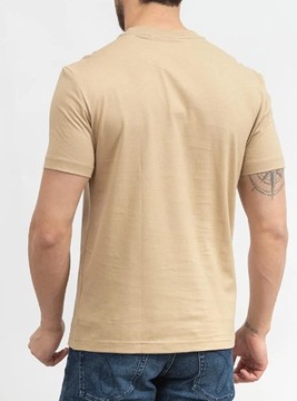Calvin Klein jeans T-shirt bawełniany męski beżowy z logo r. XXL/ XXXL
