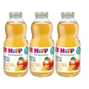 HiPP BIO Herbatka i Sok koper wł.+sok jabł.3x500ml