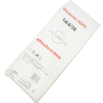 WORECZKI TOREBKI FOLIOWE HDPE ŚNIADANIOWE NA ŻYWNOŚĆ 14x38 cm ATESTOWANE