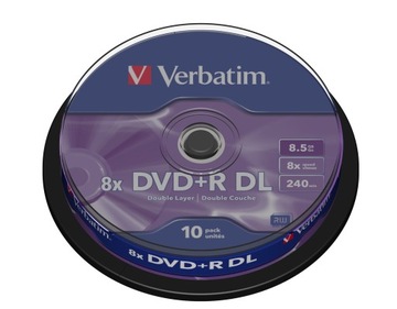 PŁYTY VERBATIM DVD+R DL 8,5GB DOUBLE LAYER 8X XBOX
