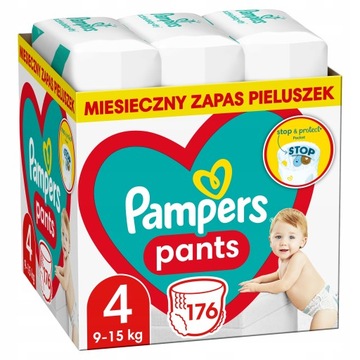 Pieluchomajtki Pampers Pants 4 176 szt + GRATIS