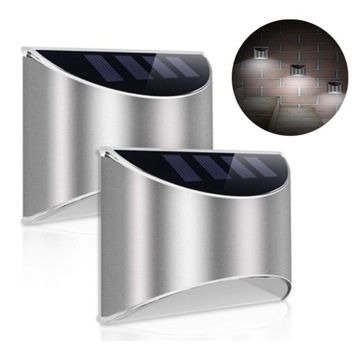 LAMPKI SOLARNE OGRODOWE LAMPA SOLARNA KINKIET 2SZT