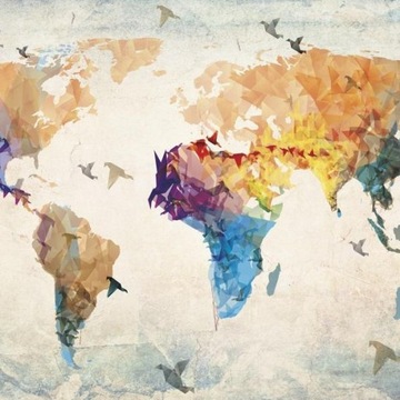FOTOTAPETA 400x309 +KLEJ, Kolorowa Mapa, Ptaki