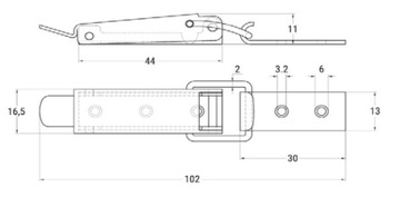 Защелка Kandahar из нержавеющей стали 102,0 мм 8053 F 1 шт.