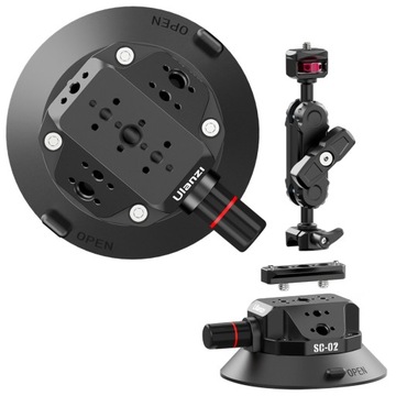 Przyssawka 4,5″ Ulanzi SC-02 1/4 i 3/8 + mocowanie Magic Arm i szyna NATO