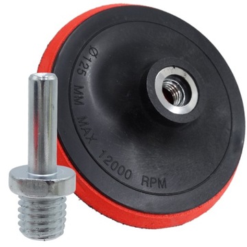 DYSK Z RZEPEM do papieru ściernego 125MM + trzpień