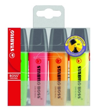 Хайлайтеры STABILO BOSS NEON (4 шт.)