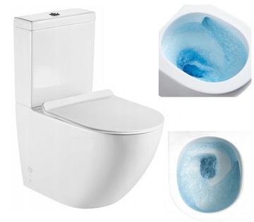 KOMPAKT WC RIMLESS TORNADO SYSTEM WIROWY + TWARDA DESKA WOLNOOPADAJĄCA