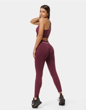 ЛЕГИНГИ БЕСШОВНЫЕ, БОРДОВЫЕ, ВЫДЕЛЯЮЩИЕ ПОПЫ - M