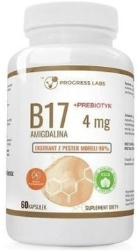 PROGRESS LABS WITAMINA B17 4MG PREBIOTYK AMIGDALINA 60 K INULINA