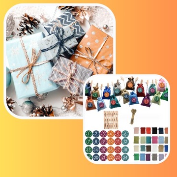 АДВЕНТ-КАЛЕНДАРЬ ДЛЯ ДЕТЕЙ, НАБОР НАКЛЕЙКИ НА СУМКИ «Сделай сам», 24 ПОДВЕСНЫХ НАБОР 2023 г.