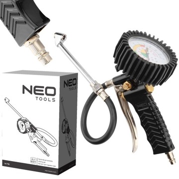 ПИСТОЛЕТ ДЛЯ НАКАЧАНИЯ ШИН NEO С ДЛИННЫМ НАКОНЕЧНИКОМ МАНОМЕТРА, 12 БАР 14-716