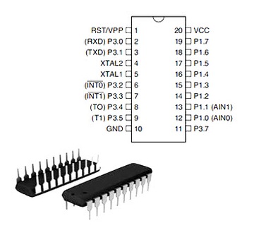 Программируемый микропроцессор Atmel AT89C2051 24PU