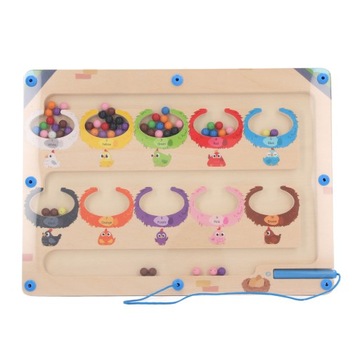 Деревянная магнитная игрушка-лабиринт с распознаванием цвета G4