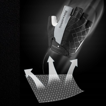 ROCKBROS ROWEROWE RĘKAWICZKI NA ROWER KRÓTKIE BEZ PALCÓW ROZMIAR M