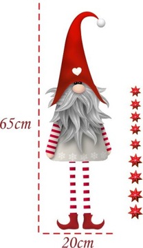 Гном Гном РОЖДЕСТВЕНСКАЯ НАКЛЕЙКА на оконное стекло