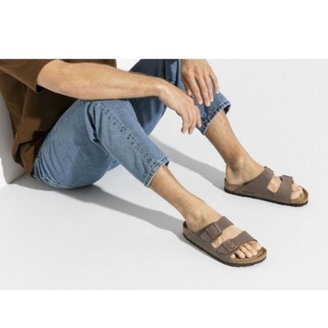 Brązowe Syntetyk Buty Klapki Birkenstock r.43