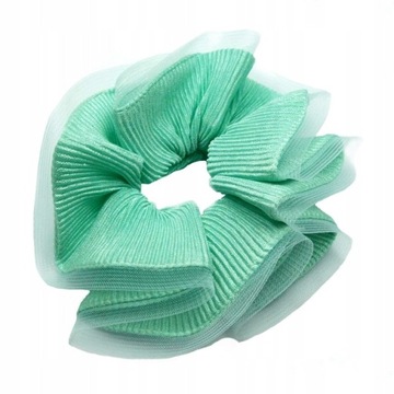 Gumka / scrunchie do włosów zielona ozdobna