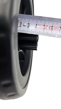 Колесо для коляски 17см, для коляски, под ось 8мм, черно-белое, S3