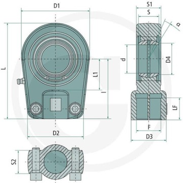 Ucho siłownika GRANIT GIHR 40 D0 fi 40mm 82002084