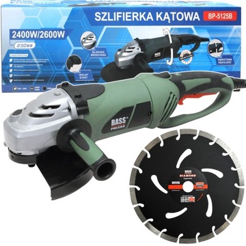 BASS SZLIFIERKA KĄTOWA 2600W TARCZA DIAMENTOWA 230
