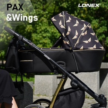 zloty wózek ze skrzydłami 2w1 LONEX PAX WINGS