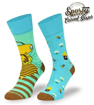 Хлопковые носки с узором «Пчелки» 39-42.