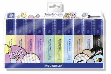 ZAKREŚLACZE STAEDTLER VINTAGE PASTELOWE 10 KOLORÓW