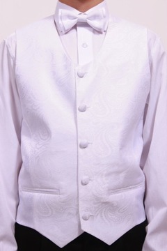 Белый жаккардовый жилет размер 146 XL