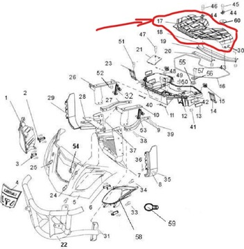 ПЛАСТИКОВАЯ КРЫШКА БАГАЖНИКА ПЕРЕДНЯЯ Квадроцикл Linhai 260/290/300/320cc