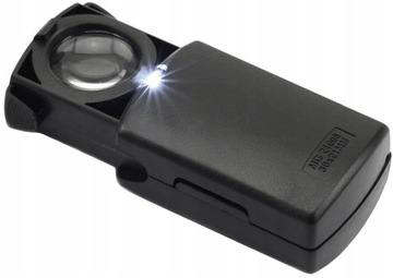 LUPA JUBILERSKA SZKŁO POWIĘKSZAJĄCE x45 OŚWIETLENIE LED DO CZYTANIA