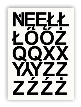 Czarny Alfabet i Cyfry 50mm samoprzylepne literki