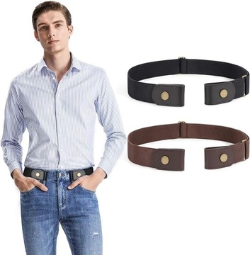 ZESTAW 2X PASEK BEZ KLAMRY DO SPODNI JEANS GUMA ELASTYCZNY PREZENT