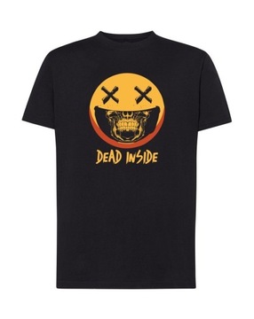 Мужская футболка с принтом DEAD INSIDE, черная M