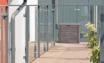 SKRZYNIA OGRODOWA 280L BALKONOWA DO OGRODU KUFER SIEDZISKO ZAMYKANA TARAS