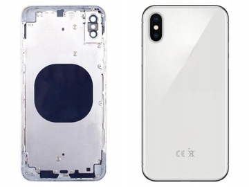 KORPUS OBUDOWA APPLE IPHONE XS SILVER BIAŁA - PRZYCISKI SIM PIKTOGRAMY
