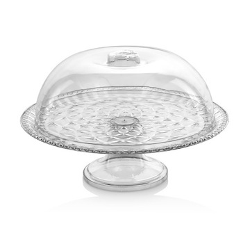 ТАРЕЛКА ОДНОЯРУСНАЯ С ЛАМПОЙ 30СМ ДЛЯ ТОРТА, ПЕЧЕНЬЯ, ФРУКТОВ, ПОДДОН, КРЫШКА