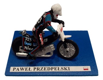 Figurka żużlowca Paweł Przedpełski biały kask