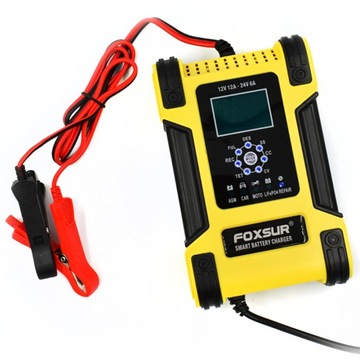 Prostownik z odsiarczaniem LCD %,A,V 12V 12A PULSE