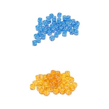 100x D6 Dice Polyhedral Acrylic for DND RPG Table Board Game Blue,Orange