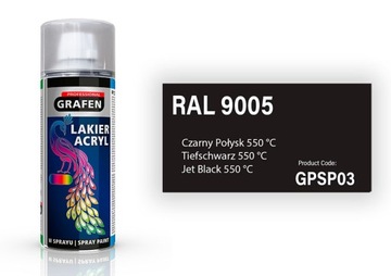 AKRYLOWY LAKIER W SPRAYU CZARNY POŁYSK RAL 9005