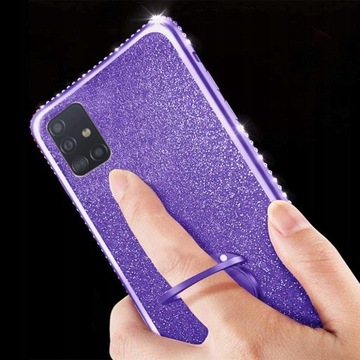 ЧЕХОЛ С БЛЕСКАМИ ДЛЯ SAMSUNG A51 КОЛЬЦО+СТЕКЛО