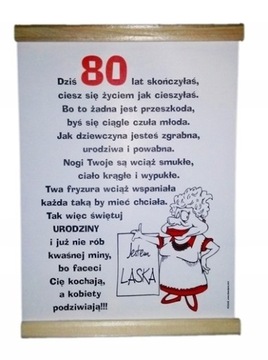 Prezent na 80 urodziny kobiety, Dyplom, życzenia