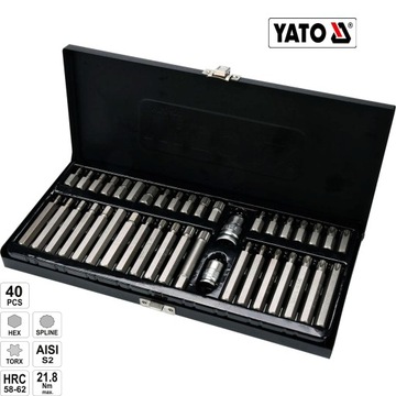 НАКОНЕЧНИКИ ДЛЯ ОТВЕРТКИ YATO TORX С ШЕСТИГРАННОЙ ШПИНКОЙ YT-0400